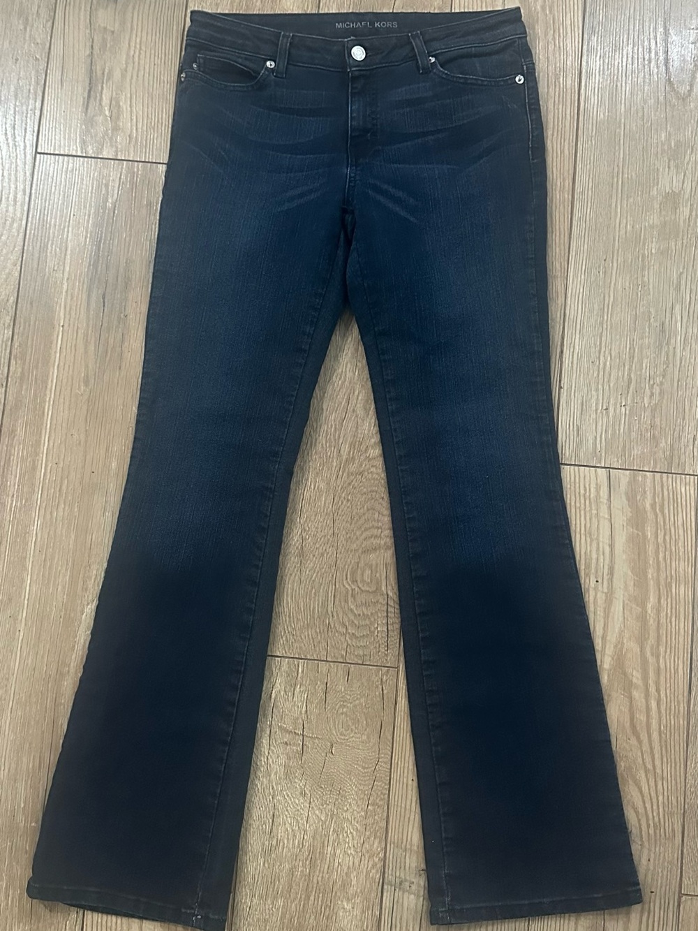 Michael Kors Bootcut Straight Leg Size 6 Midrise Dk Blue Rinse. EUC Versatile! - Picture 2 of 10